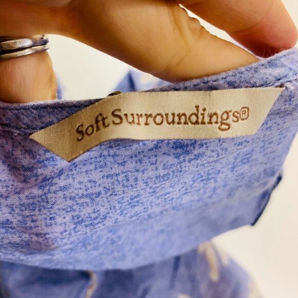 Soft Surroundings Tunic Top Shell Seeker Embroidered Coral Reef Beach Travel Cov - Picture 7 of 11